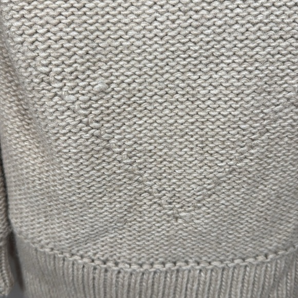 System Chunky Beige Oatmeal High-Neck Wool-Blend Button-Up Cardigan sz M - Picture 11 of 12